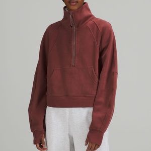 SCUBA OVERSIZED FUNNEL NECK HALF-ZIP Smoky Red M/L